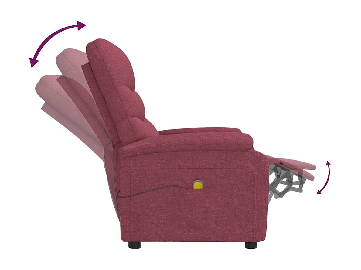 Fauteuil de massage Rouge bordeaux Tissu
