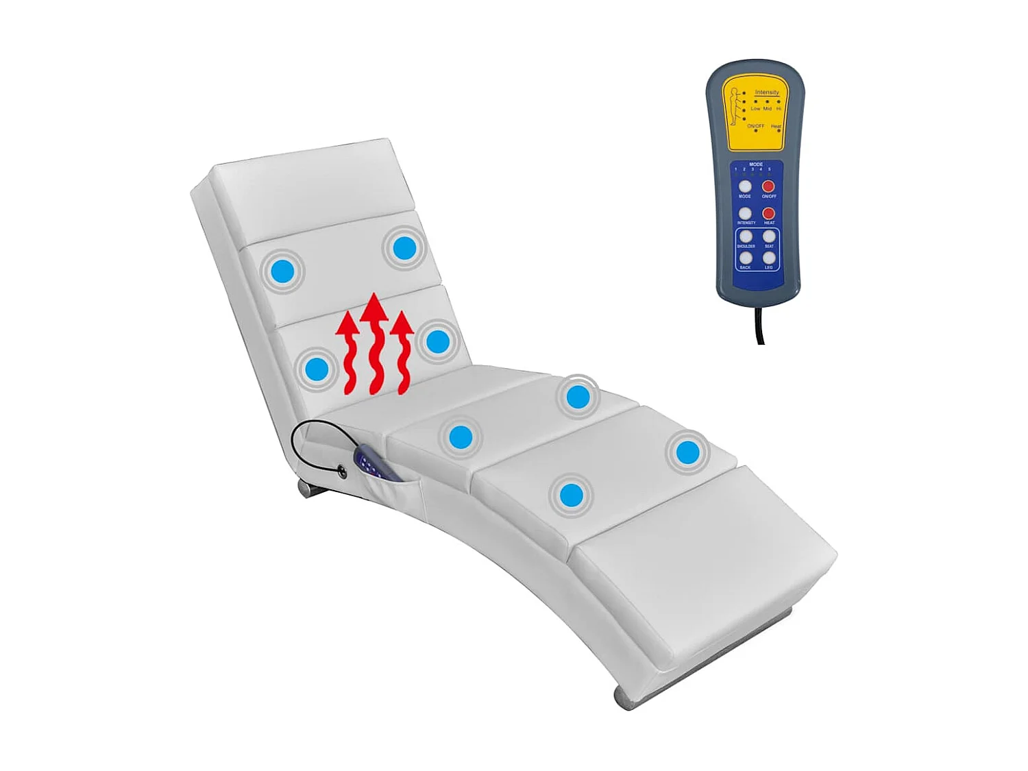 Chaise longue de massage Blanc Similicuir