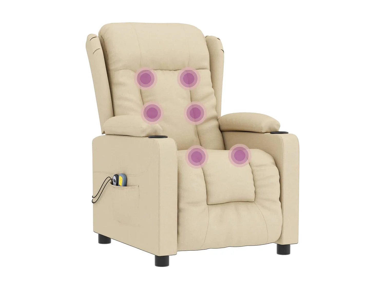 Poltrona massaggiante elettrica Tessuto Crema