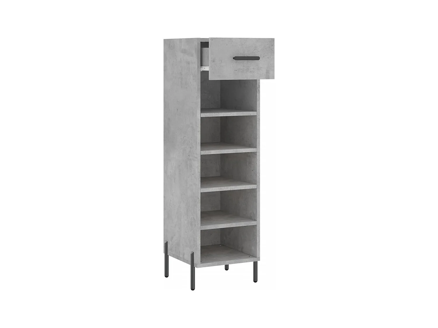 Armoire à chaussures gris béton 30x35x105 cm bois d'ingénierie