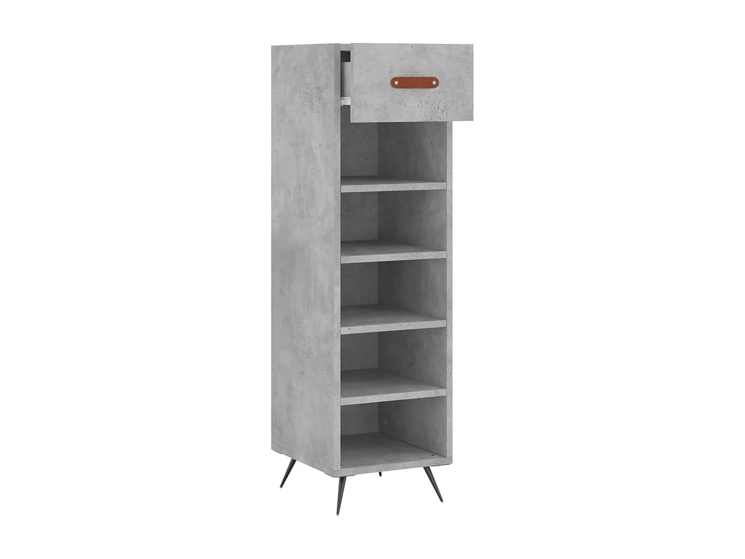 Armoire à chaussures gris béton 30x35x105 cm bois d'ingénierie