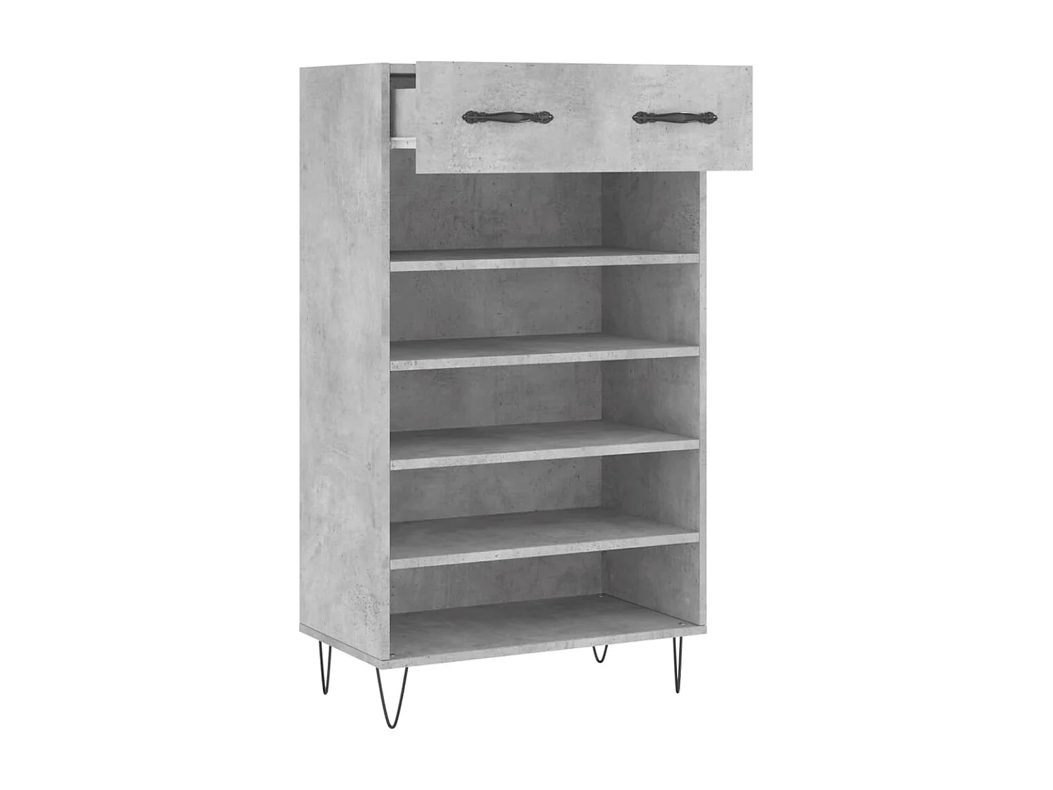 Betongrauer Schuhschrank 60x35x105 cm, Holzwerkstoff