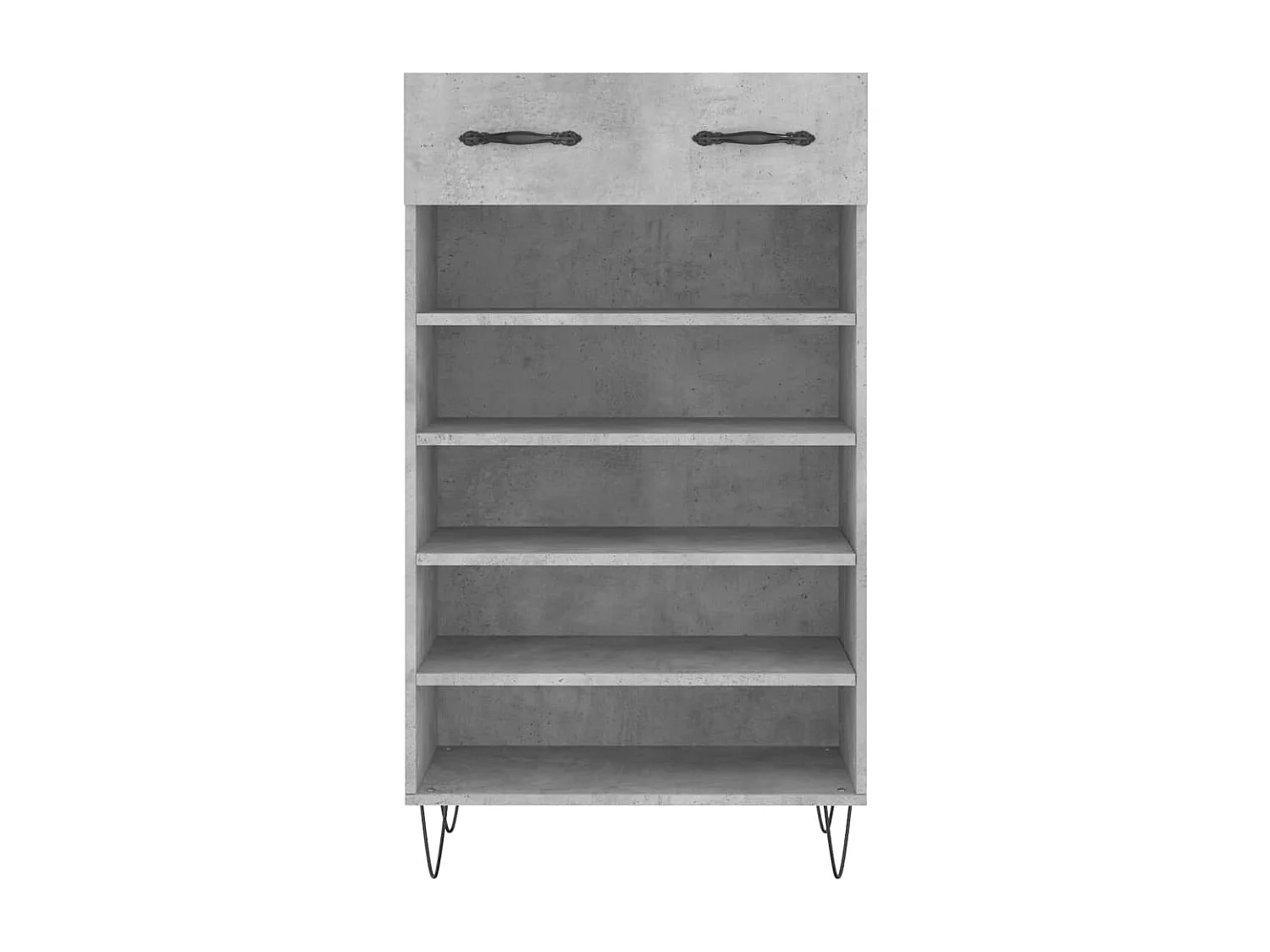 Betongrauer Schuhschrank 60x35x105 cm, Holzwerkstoff