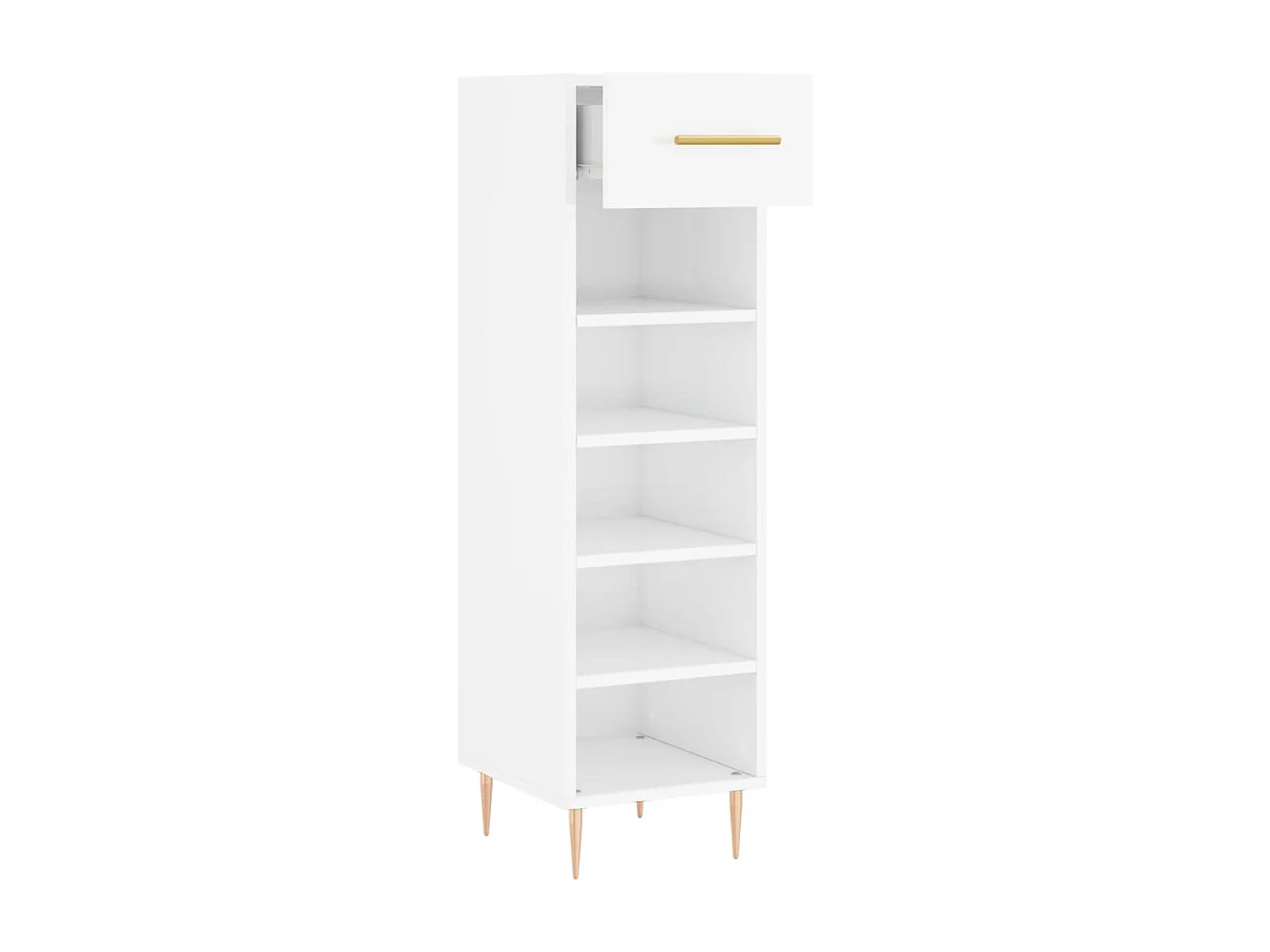 Armoire à chaussure Blanc brillant 30x35x105 cm Bois ingénierie