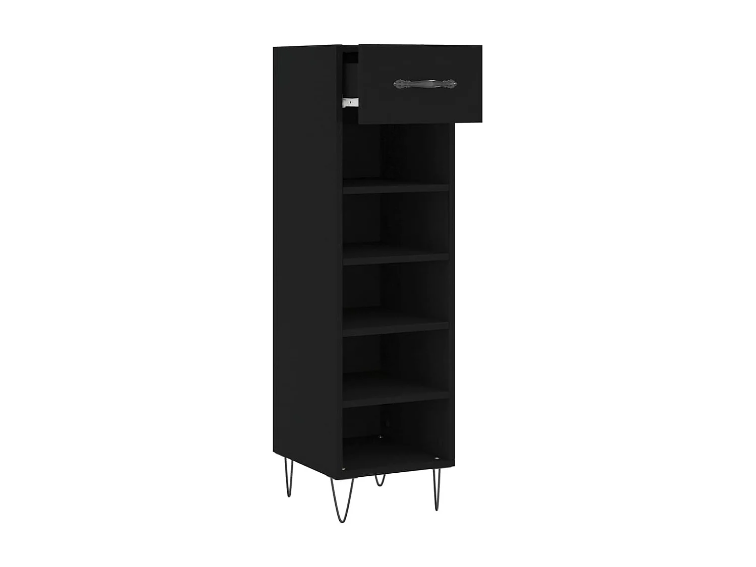 Armoire à chaussures noir 30x35x105 cm bois d'ingénierie