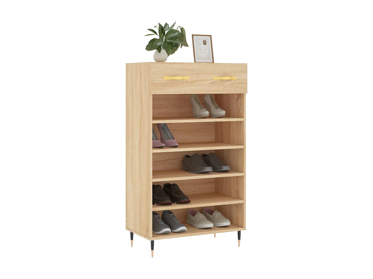 Schuhschrank aus Sonoma-Eiche, 60 x 35 x 105 cm, Holzwerkstoff