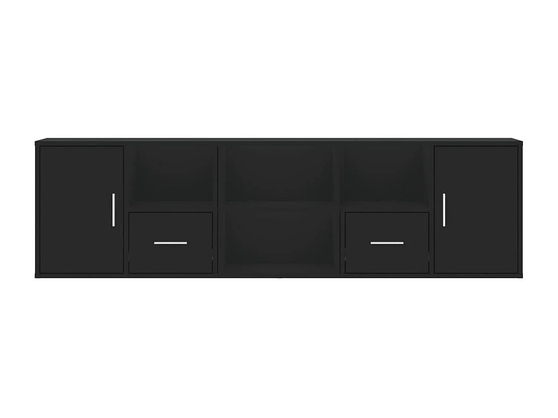 Armoire d'angle noir 160x40x45 cm bois d’ingénierie