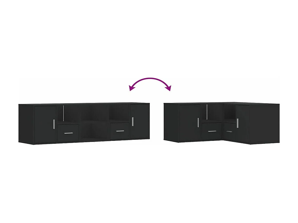 Armario esquinero negro 160x40x45 cm de madera contrachapada