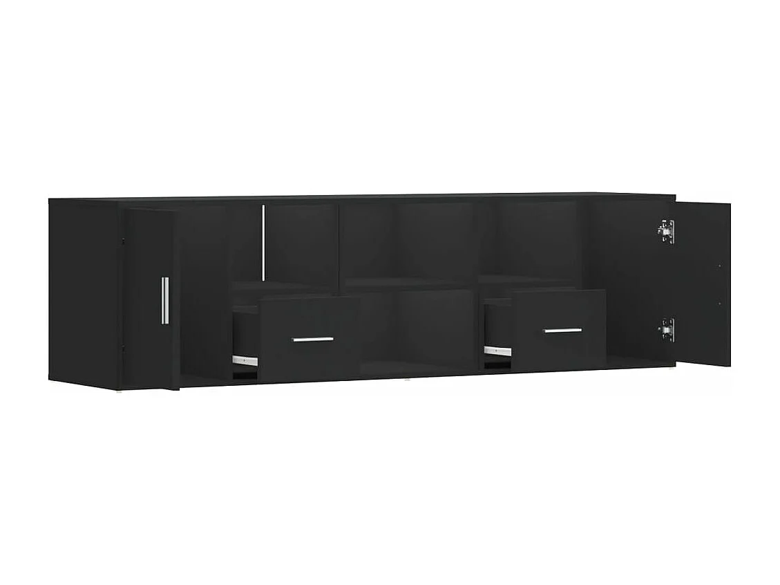 Armario esquinero negro 160x40x45 cm de madera contrachapada