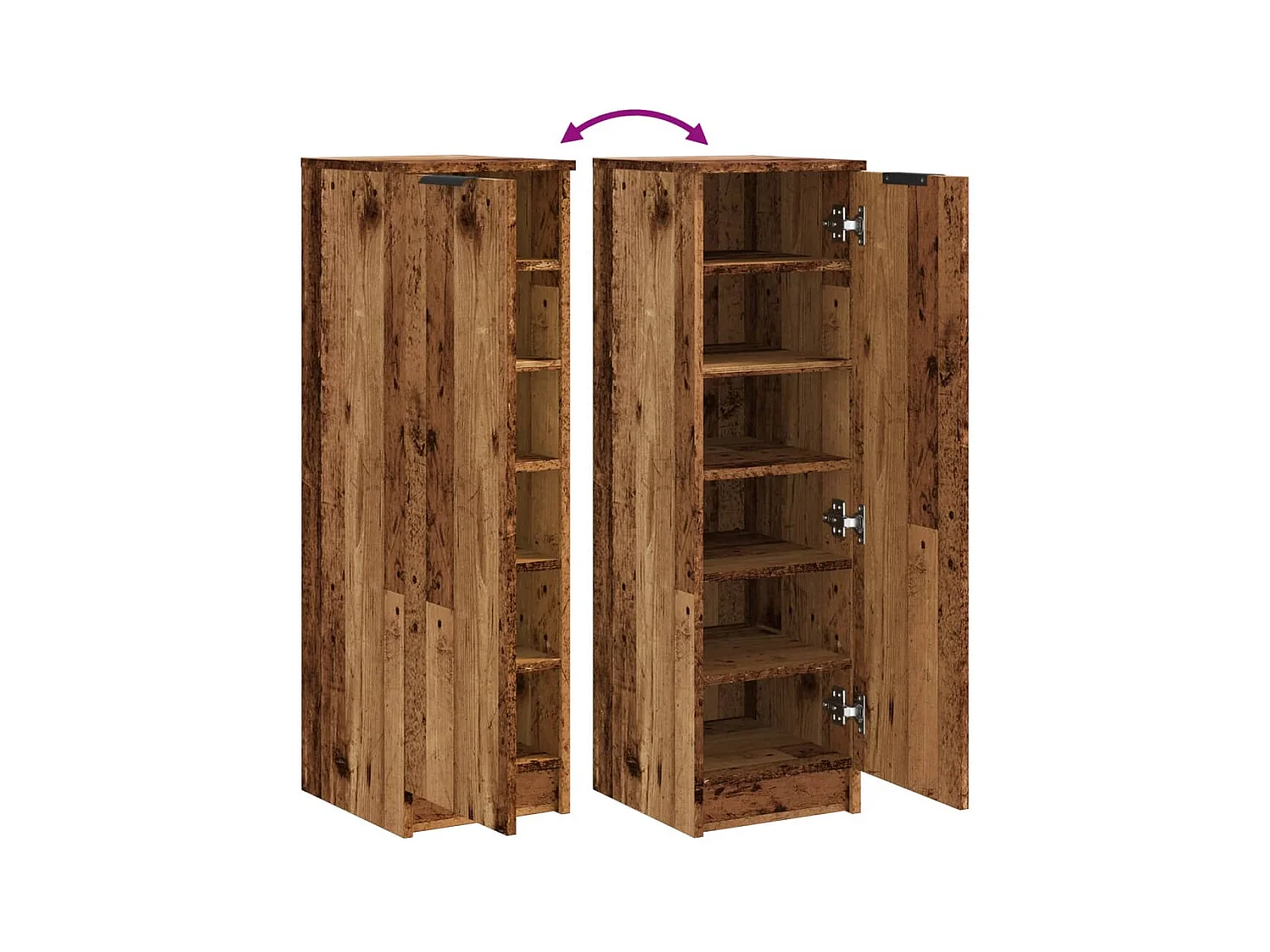 Sapateira madeira velha 29,5x35x100,5cm madeira projetada