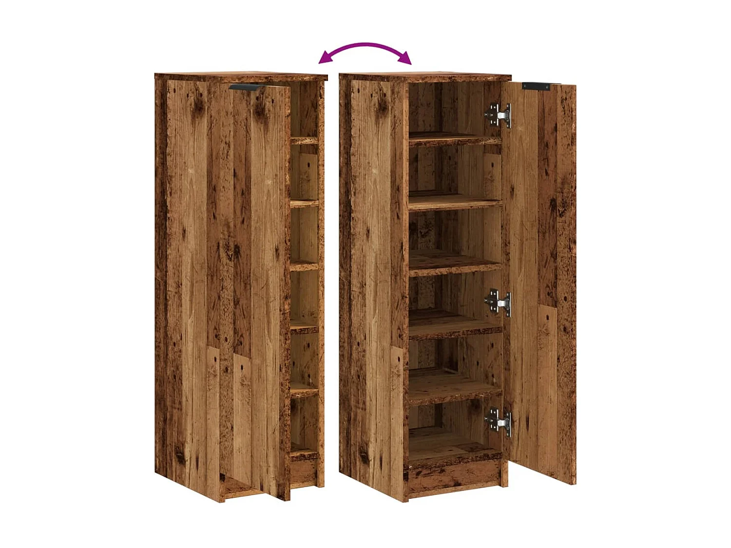 Armoire à chaussures vieux bois 29,5x35x100,5cm bois ingénierie