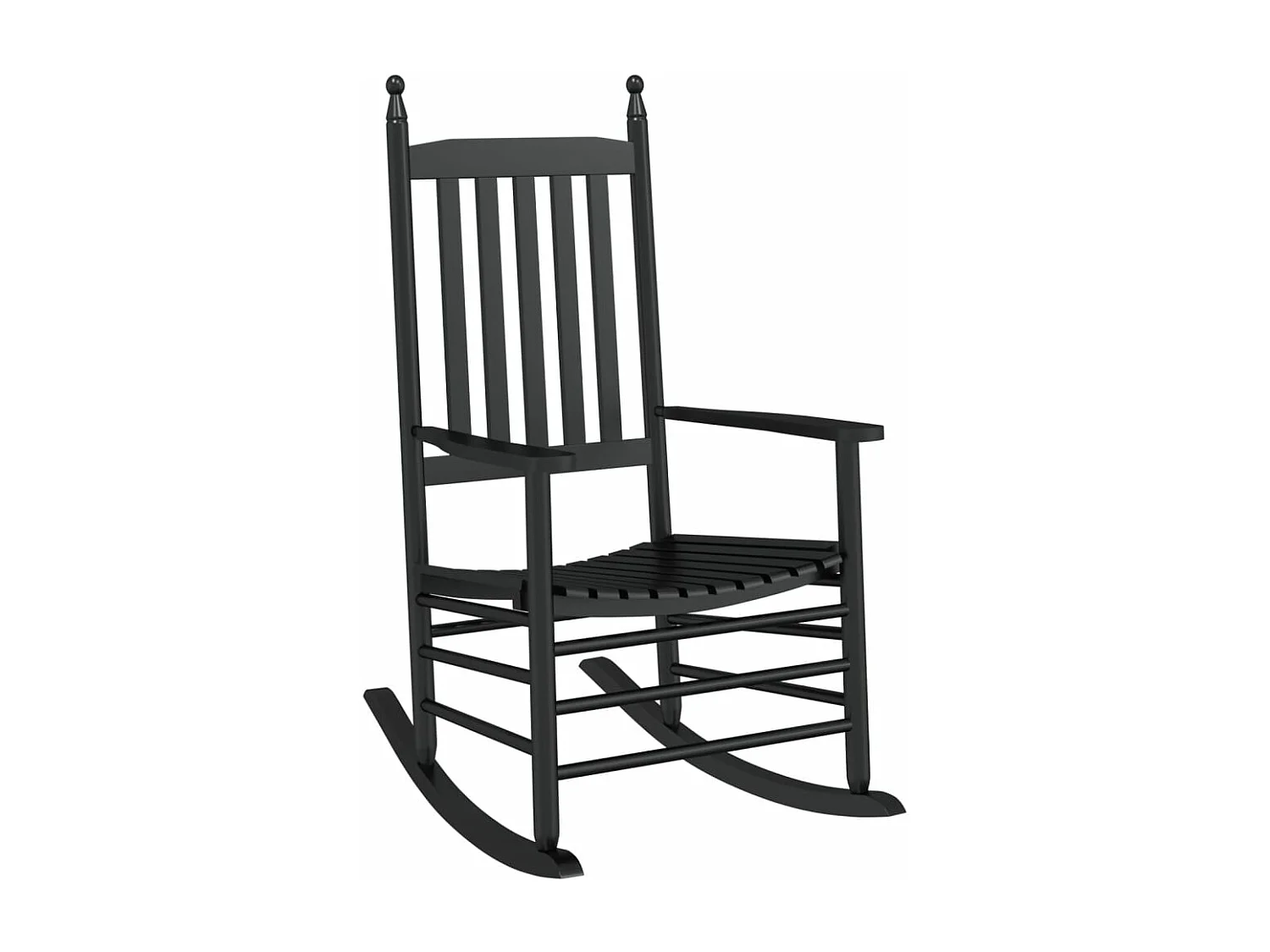 Schaukelstühle 2er-Set aus massivem schwarzem Klapptisch aus Pappelholz