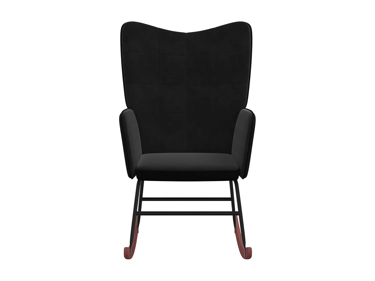 Sedia a dondolo in velluto nero e PVC