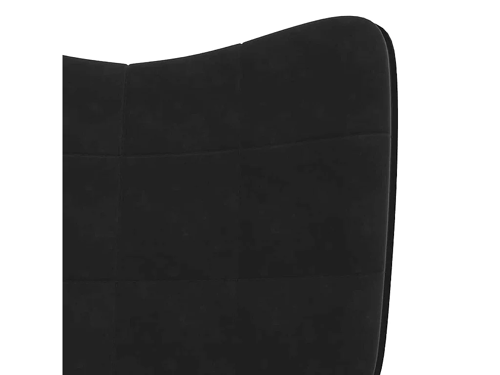 Sedia a dondolo in velluto nero e PVC