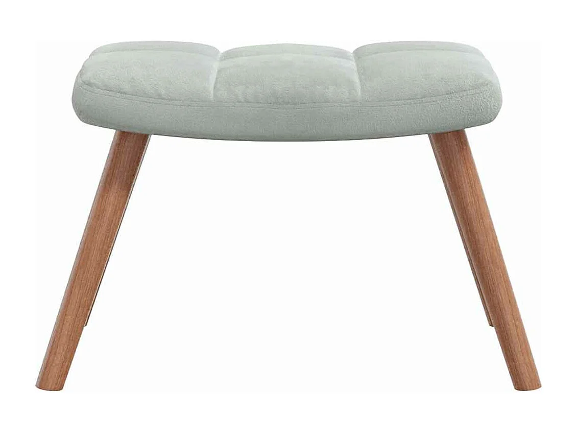 Sedia a dondolo con poggiapiedi Velluto grigio chiaro