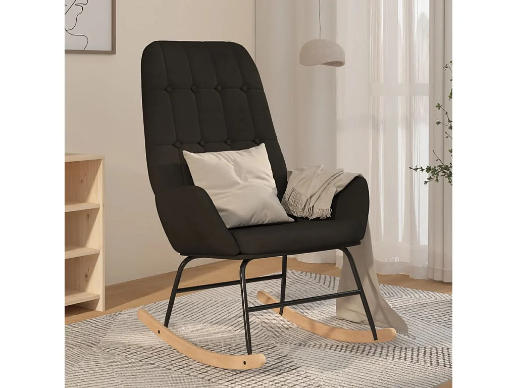 Chaise à bascule Noir Tissu