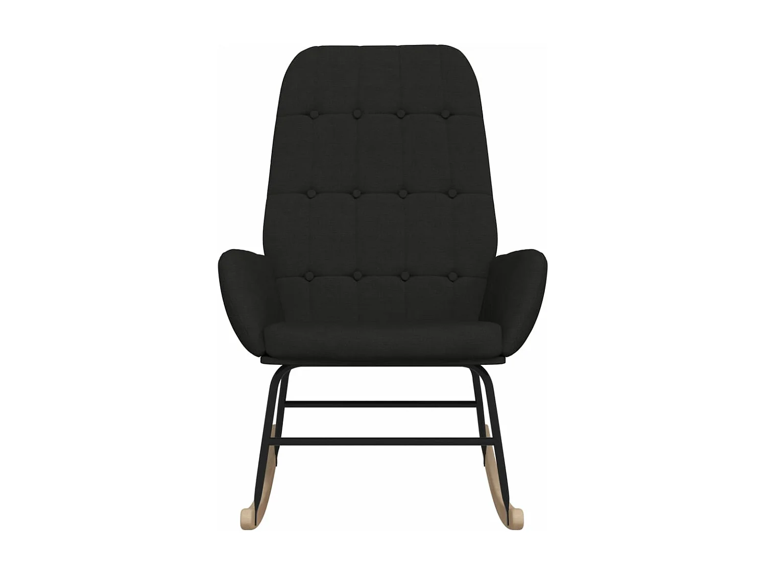 Chaise à bascule Noir Tissu