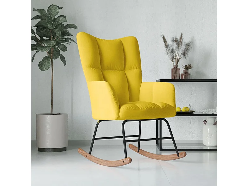 Chaise à bascule Jaune moutarde Velours