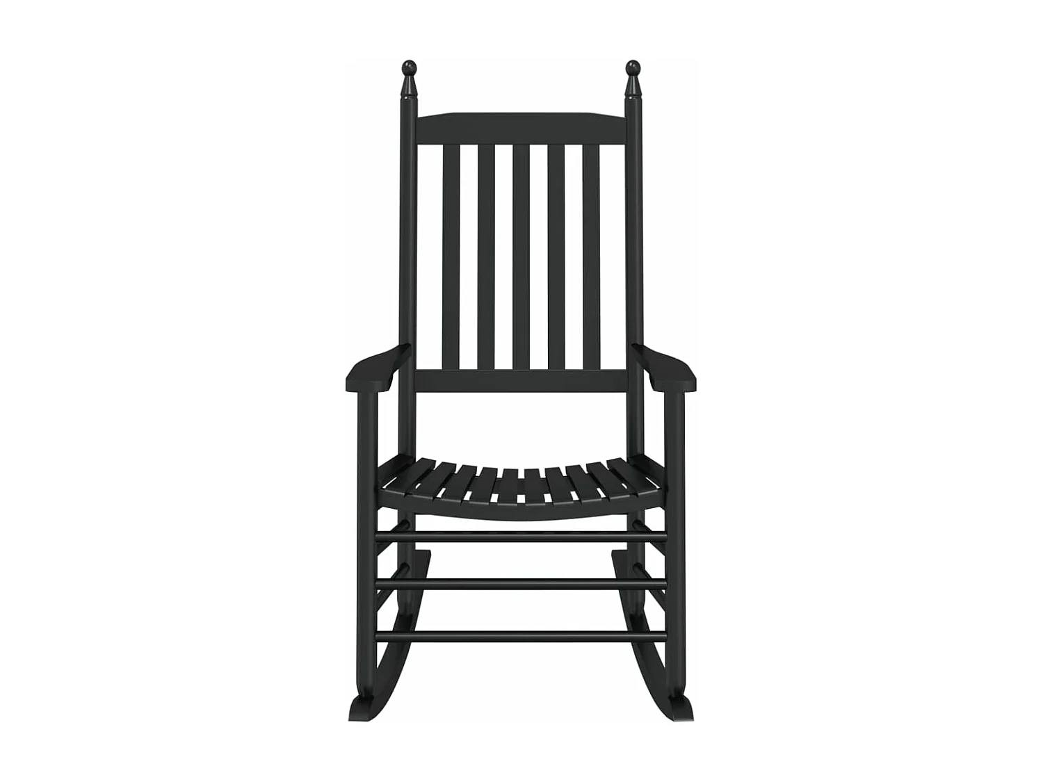 Cadeira de balanço com assento curvo preto em álamo maciço