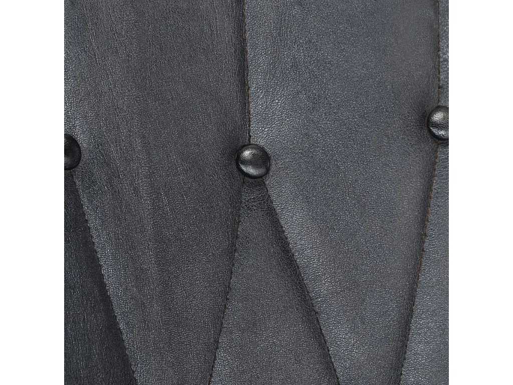 Chaise à bascule avec repose-pied Gris Cuir véritable