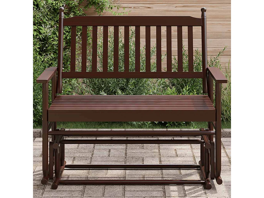 Banc balancelle marron 118x70x104,5 cm bois massif de peuplier