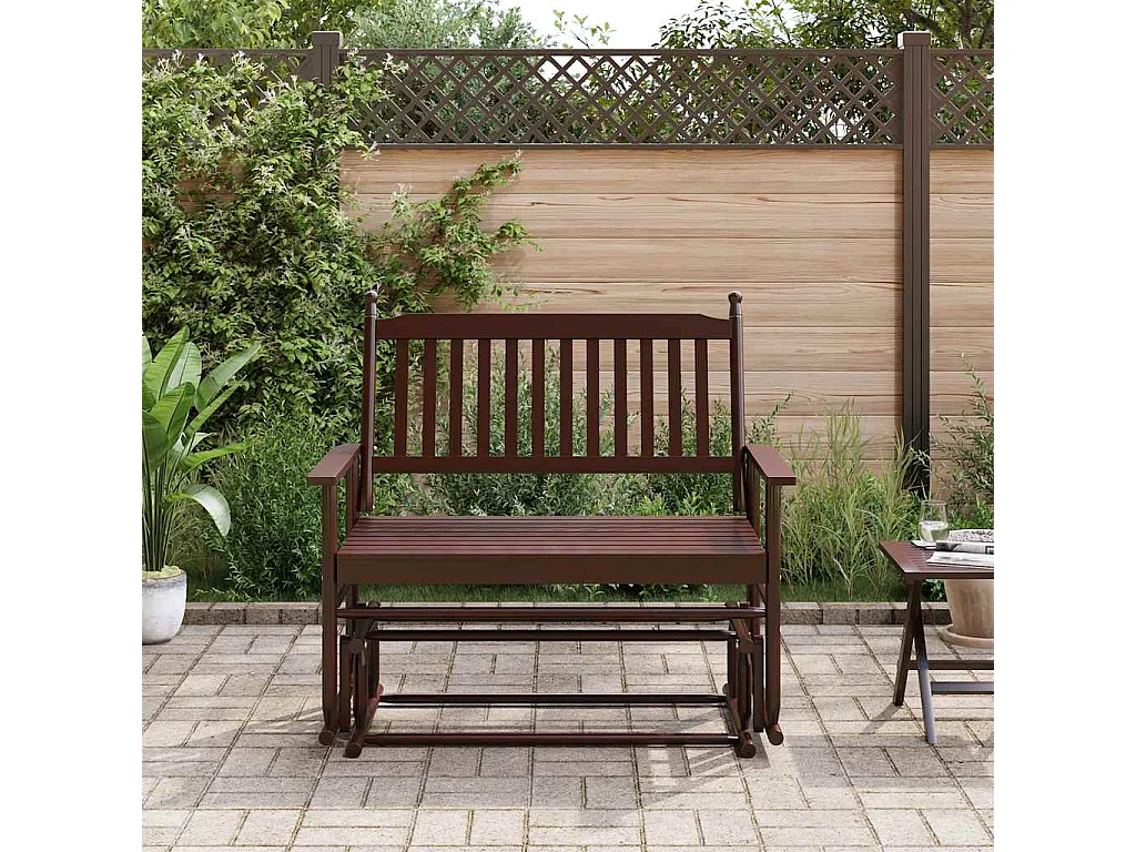 Banc balancelle marron 118x70x104,5 cm bois massif de peuplier