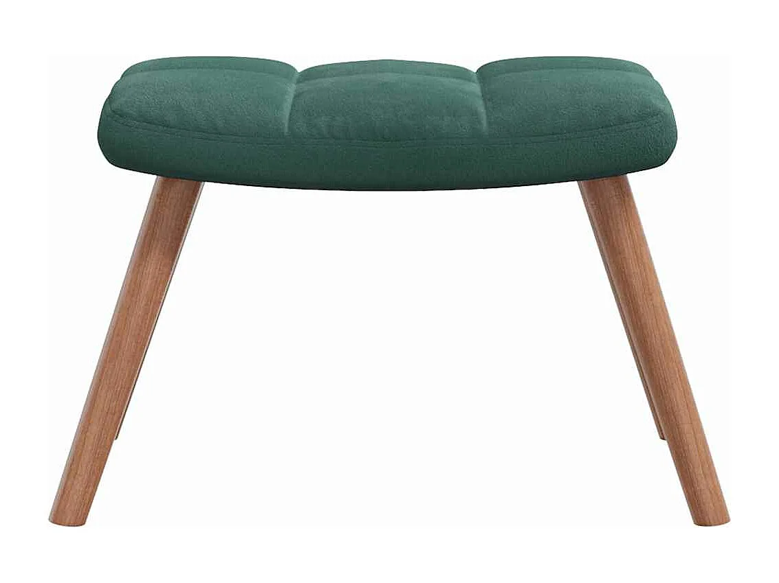 Cadeira de balanço com apoio para pés Veludo verde escuro