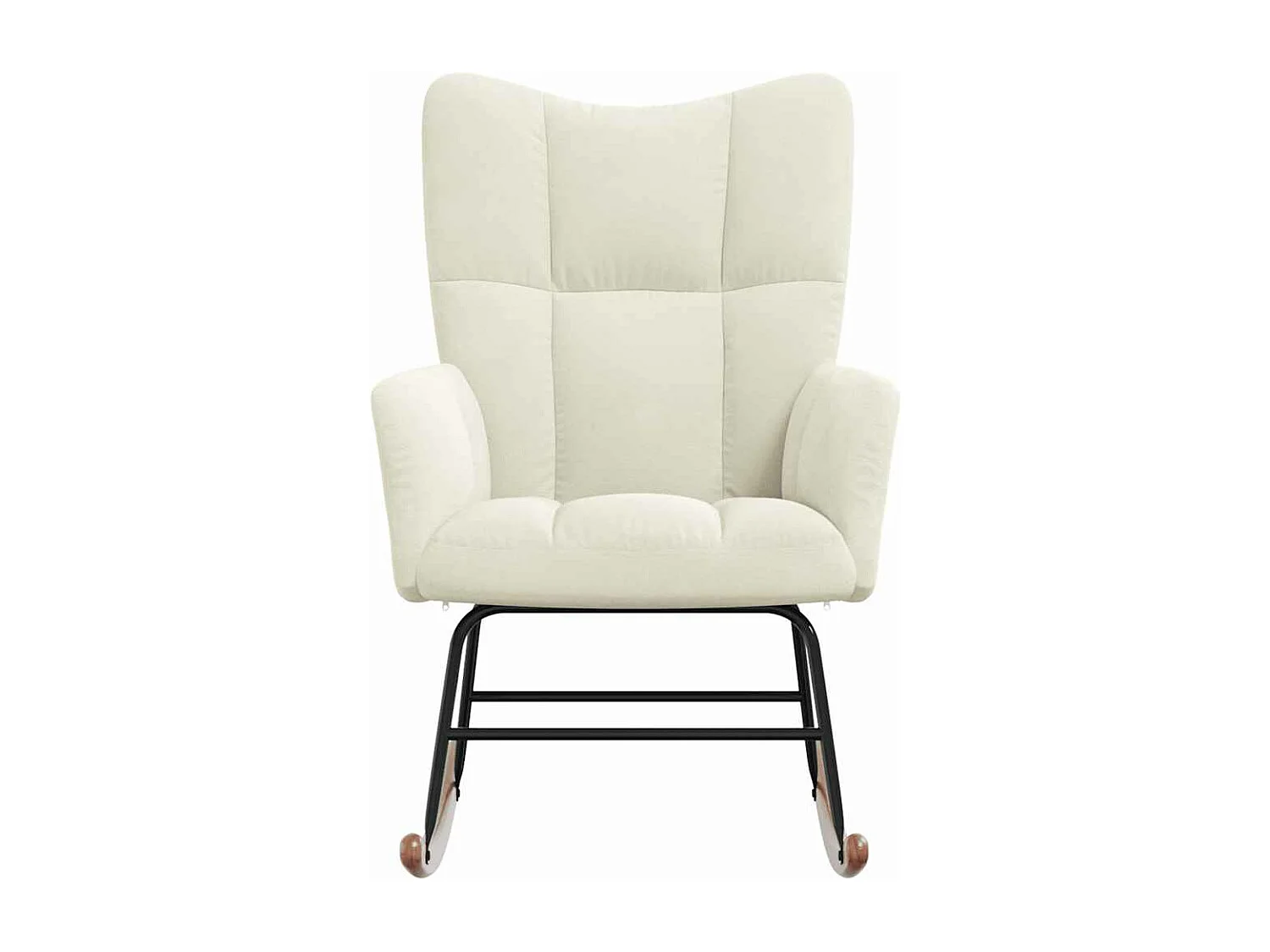 Chaise à bascule Blanc crème Velours