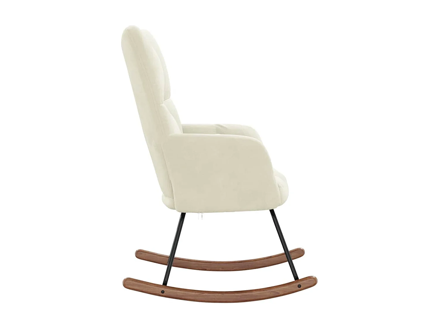 Chaise à bascule Blanc crème Velours