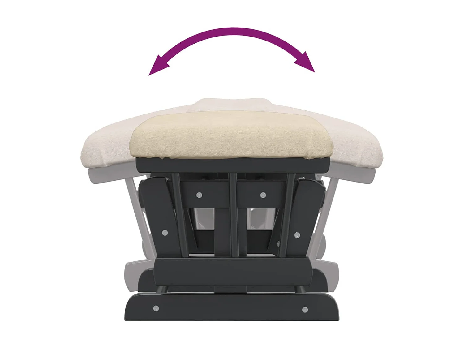 Chaise berçante avec repose-pied Blanc crème Tissu