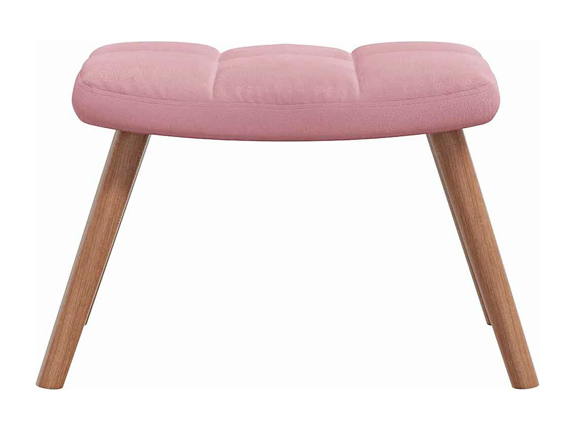 Chaise à bascule avec repose-pied Rose Velours