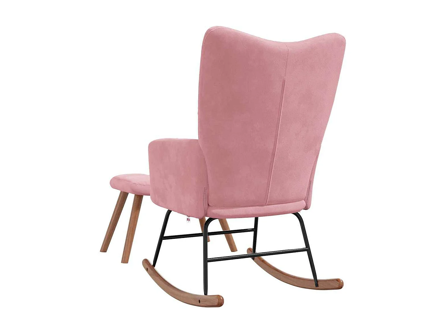 Schommelstoel met voetsteun Pink Velvet