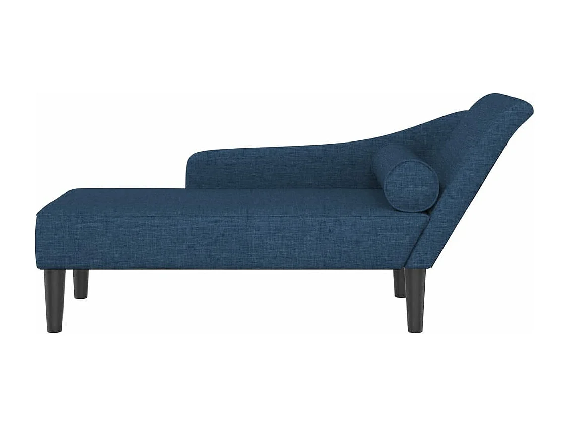 Chaise longue avec coussins bleu tissu