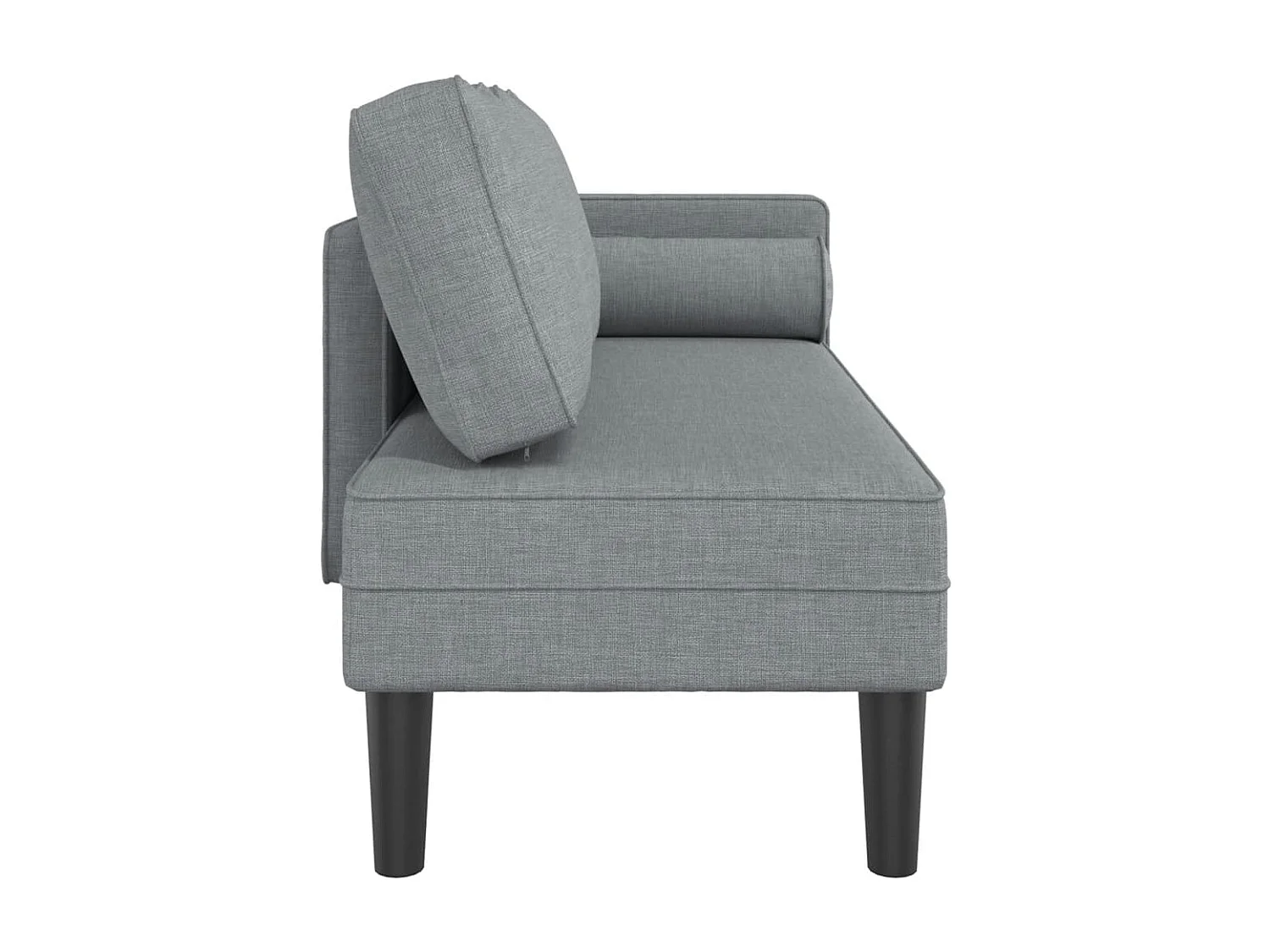 Chaise longue avec coussins gris clair tissu