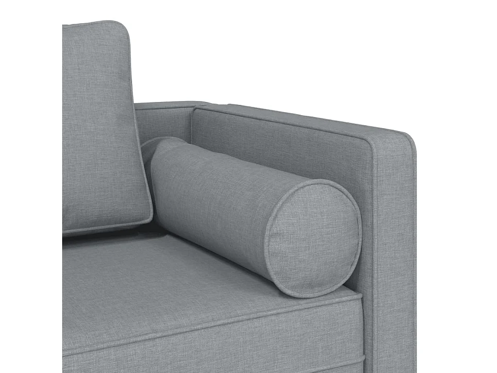 Chaise longue avec coussins gris clair tissu
