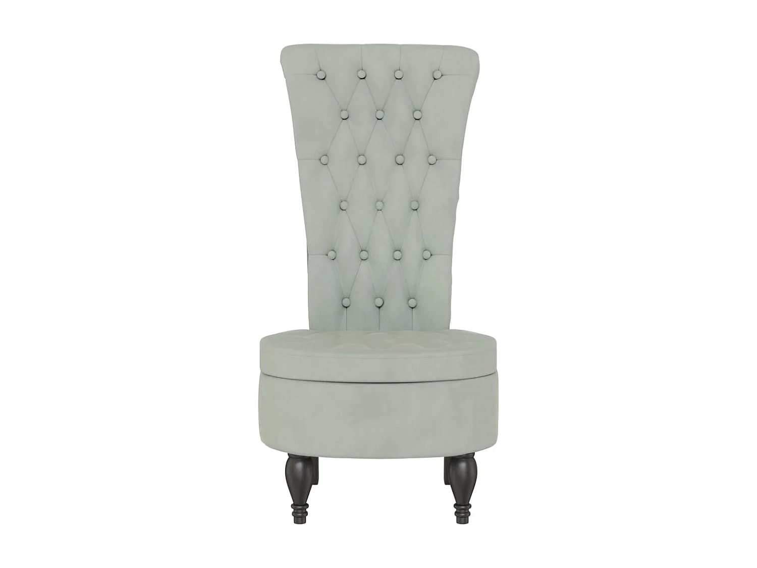 Chaise à dossier haut gris clair velours conception de bouton