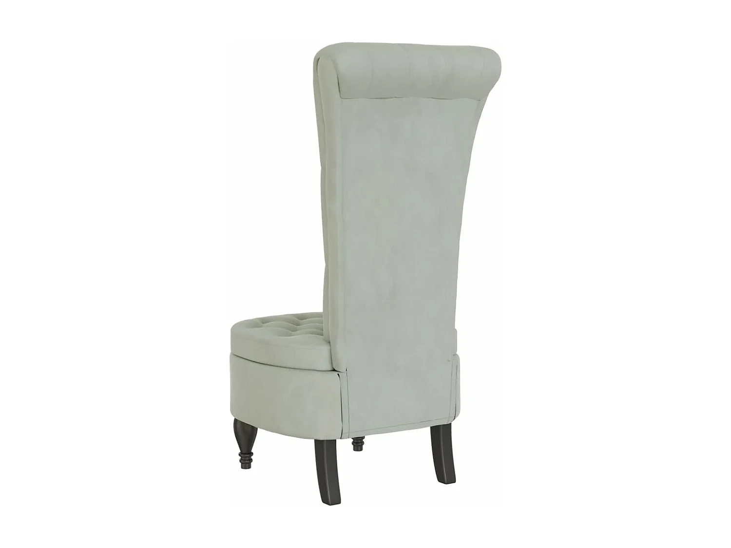 Chaise à dossier haut gris clair velours conception de bouton