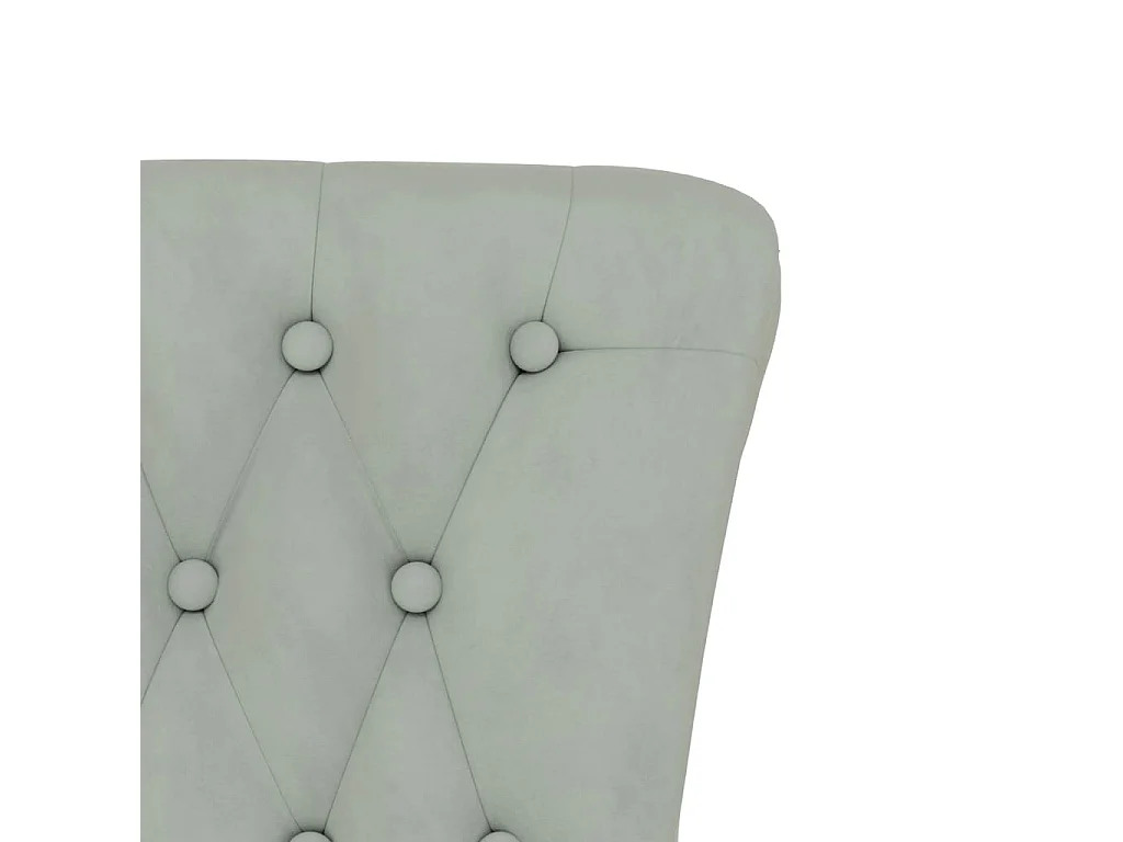 Chaise à dossier haut gris clair velours conception de bouton