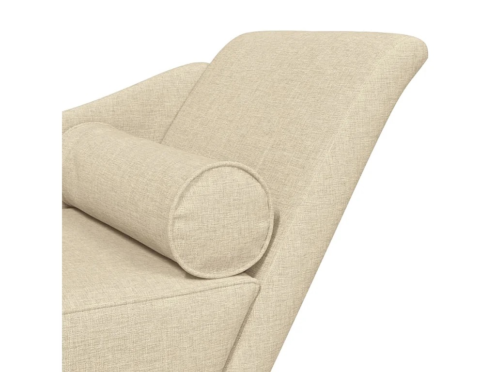 Chaise longue avec coussins crème tissu