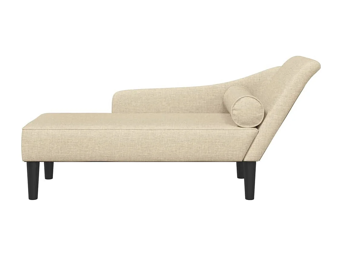 Chaise longue avec coussins crème tissu