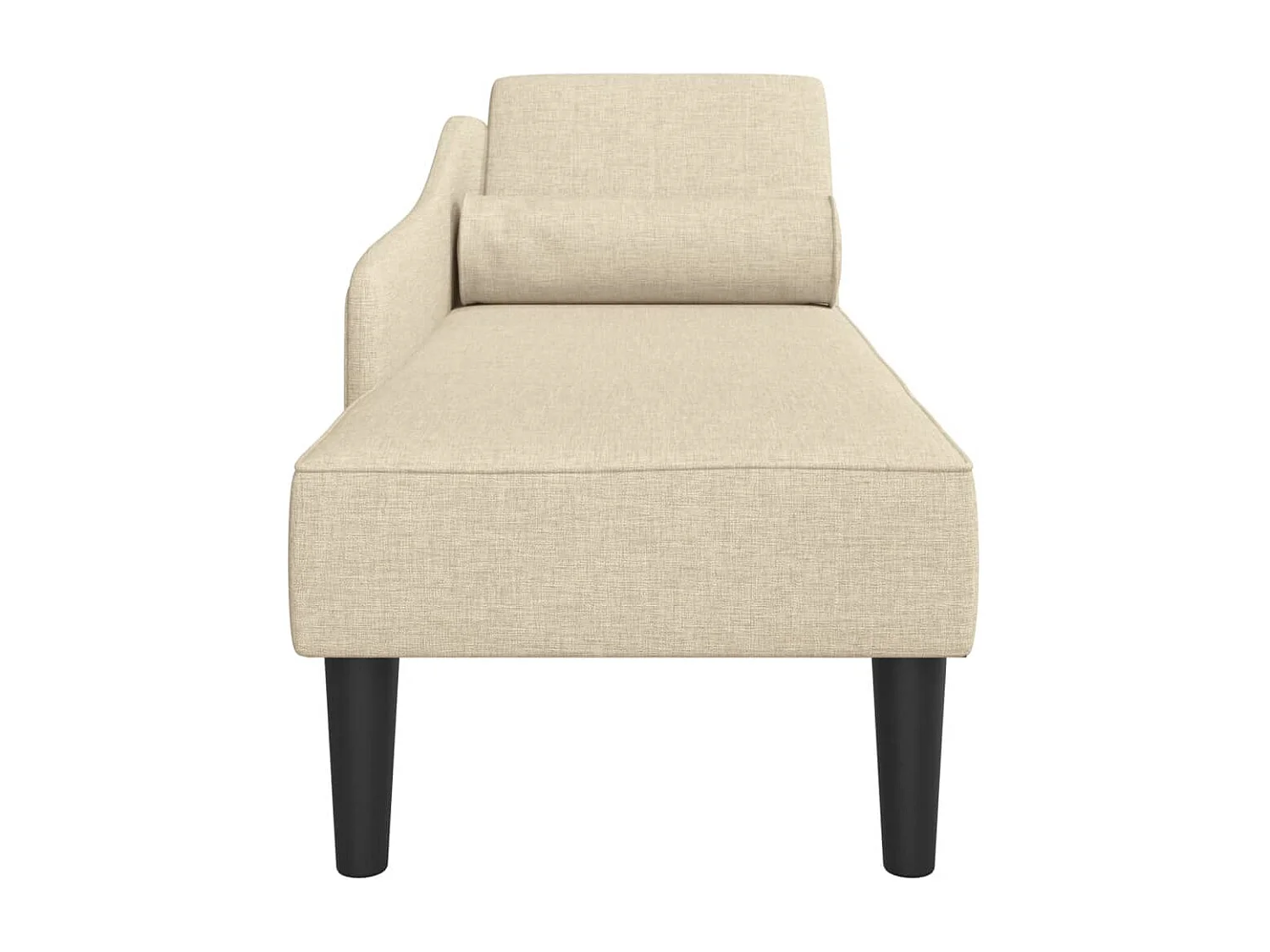 Chaise longue avec coussins crème tissu