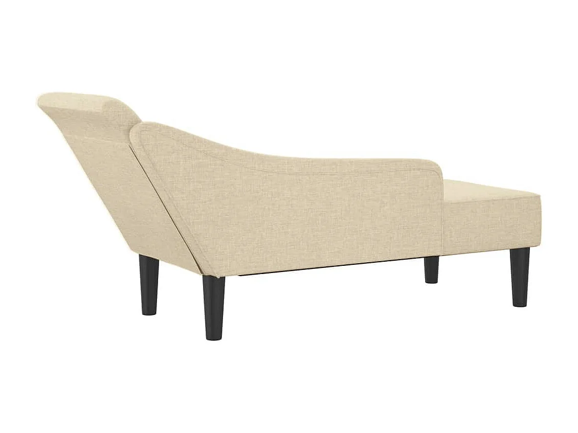 Chaise longue avec coussins crème tissu