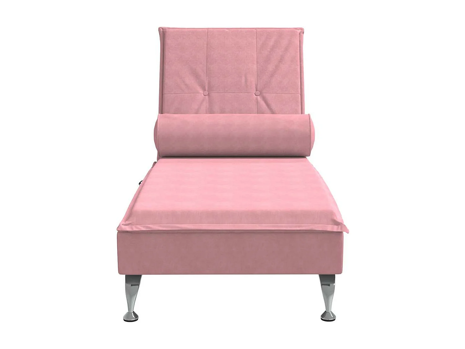 Chaise longue de massage avec traversin rose velours