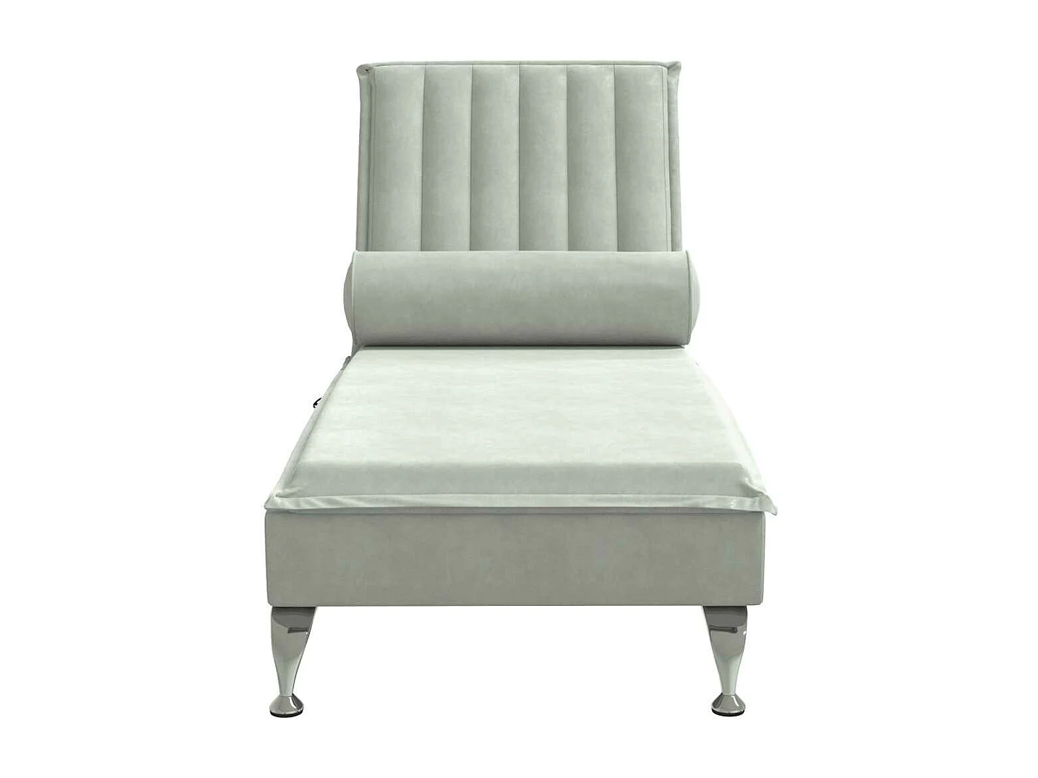 Sillón de masaje con cabezal de terciopelo gris claro