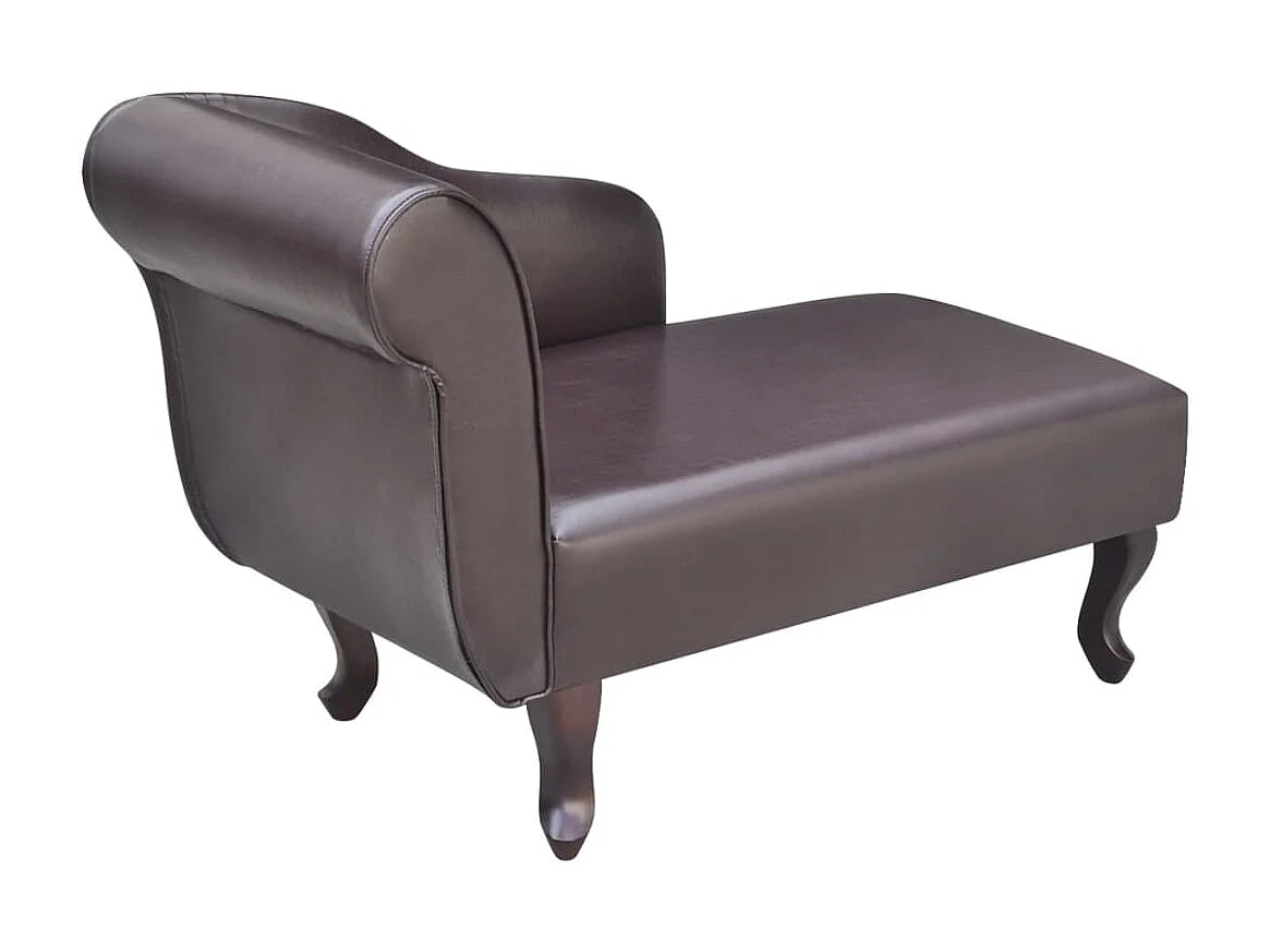 Poltrona lounge in ecopelle marrone