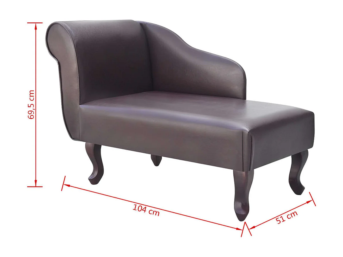 Poltrona lounge in ecopelle marrone