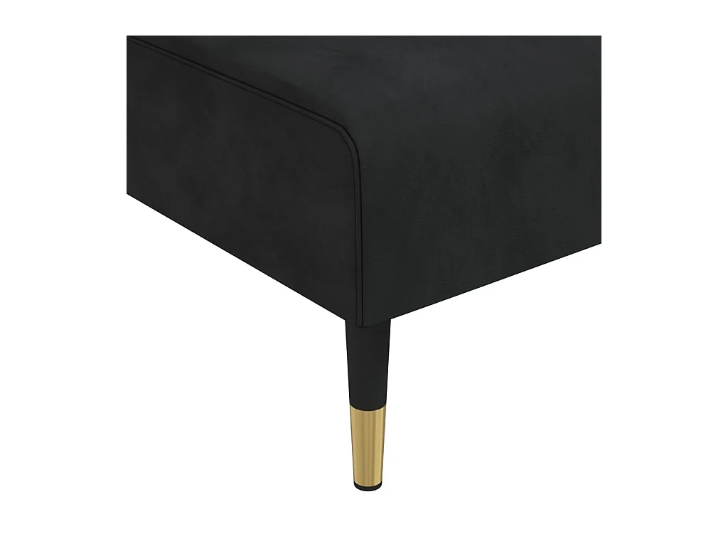 Chaise longue noir velours