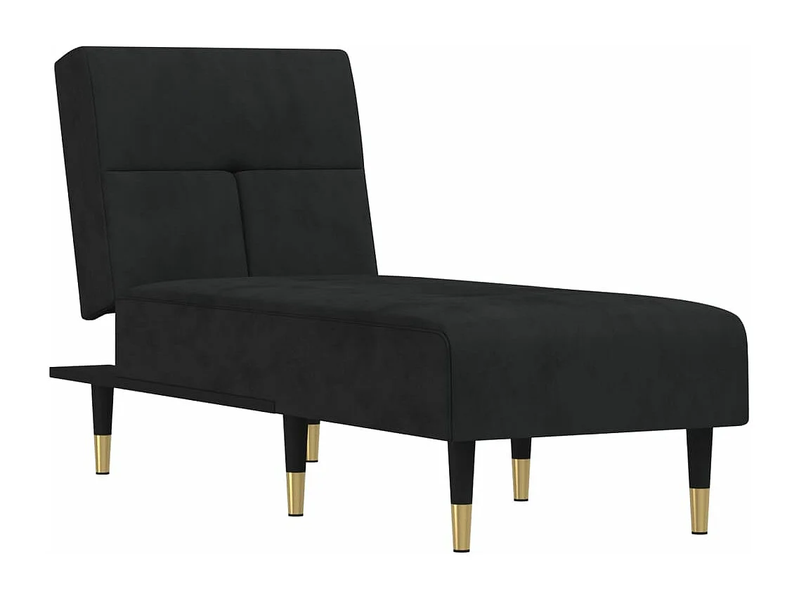 Chaise longue noir velours