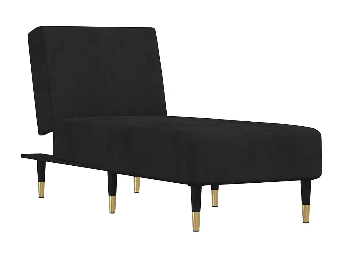 Chaise longue noir velours