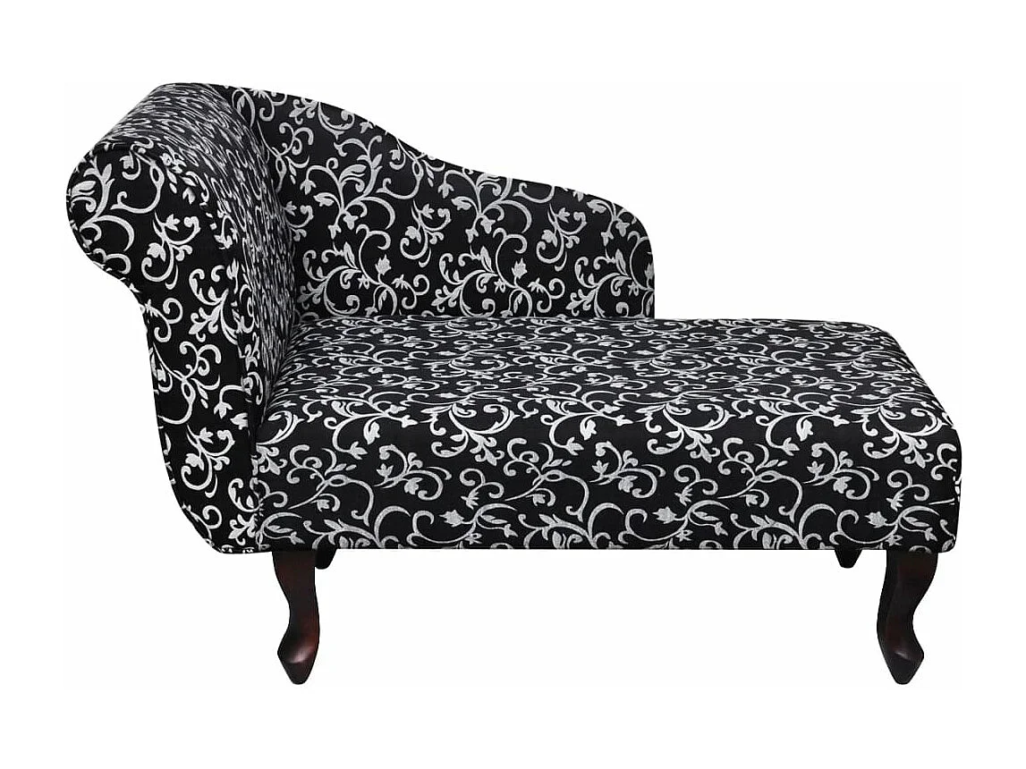 Chaise longue Noir et blanc Tissu